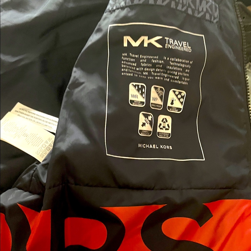 Michael Kors Navy Patterned Puffer Jacket - image 3